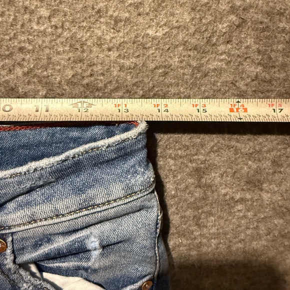 Edgely Jeans Womens 4 blue Mid Rise Flare distressed Fit 26x32 tall western - Picture 10 of 13